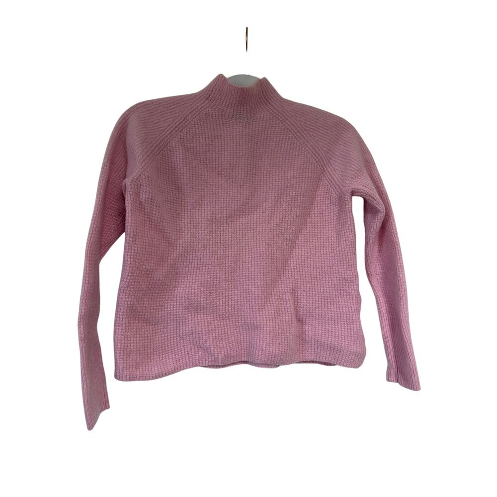 Vineyard Vines 100% Cashmere Pink Waffle Knit Mock Neck Sweater Womens S